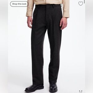 MADEWELL Men’s Roebling Pleated Wool Trousers in Grey 31x30